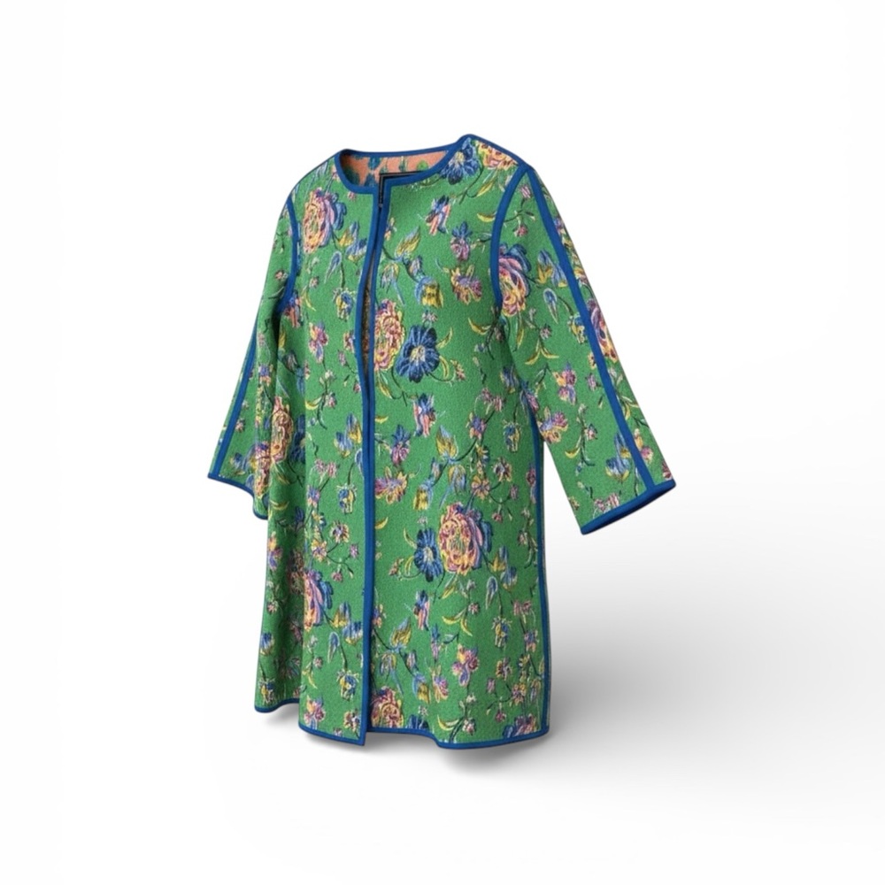 Rara Avis by Iris Apfel Textured Floral Open Jacket – Size M